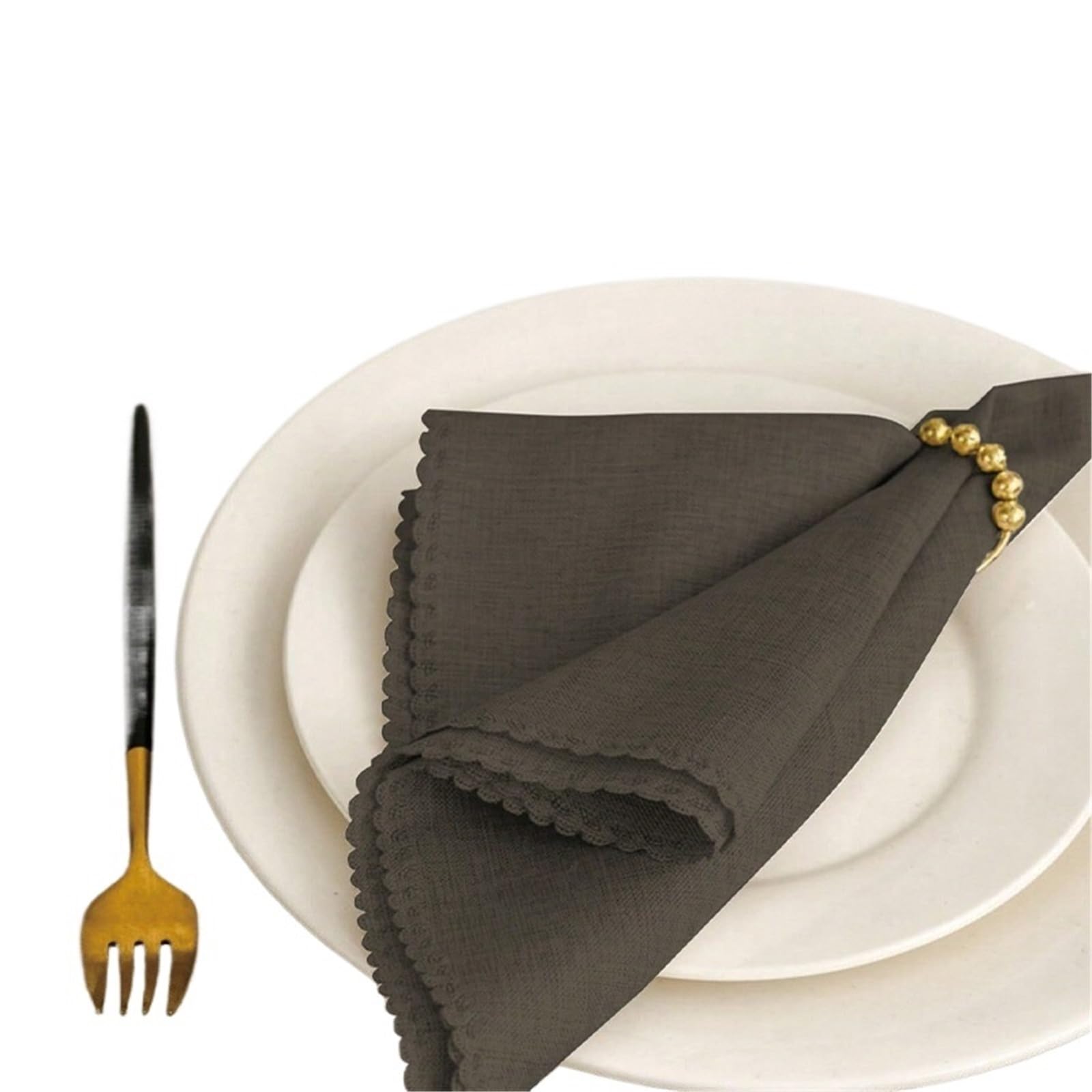 Table Napkins Lace Napkin Cloth Is Suitable For Wedding Banquets, Valentine's Day, Picnic Parties, Gatherings, Daily Decoration At Home(Coffee 12pcs)