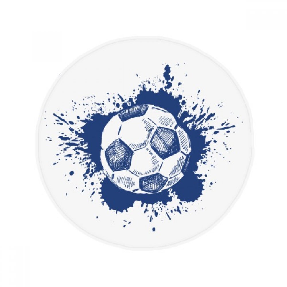 Tapis de foot bleu antidérapant rond 50x50 pour sécuriser le sol de la salle de bain