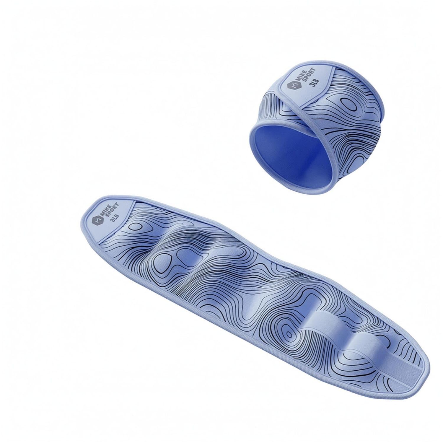 Blue Adjustable Weighted Cuffs Patterned Cuffed Weight Set Hook-and-Loop Weighted Ankle Cuffs Padded, Blue 6LB-image-11
