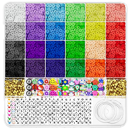 Artdot 5342 Pcs Clay Beads Bracelet Making Kit, 24 Colors Flat Heishi Beads For Jewelry Making With Accessories Crafts For Girls Ages 8-12 #TOP10