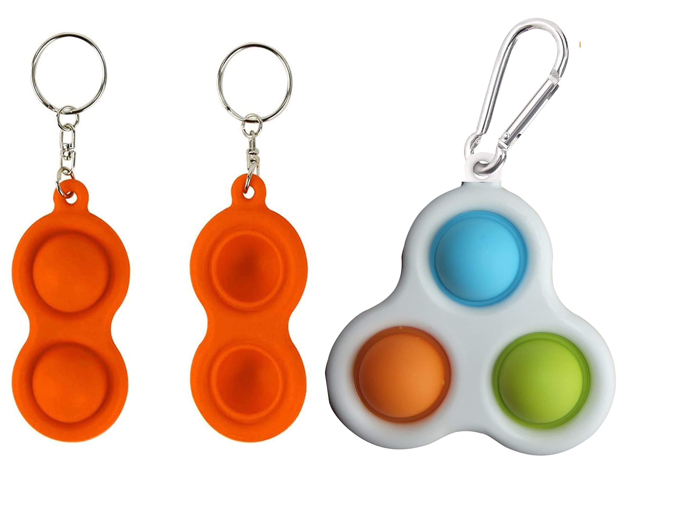 DiversitySet of 2 Push pop Fidget Toy, pop Portable Fidget Toy Cheap, Autism Special Needs Stress Reliever Fidget Toys Pack, Fidget Toy Pack to Help Relieve Stress (Orange and Mutlcolor)