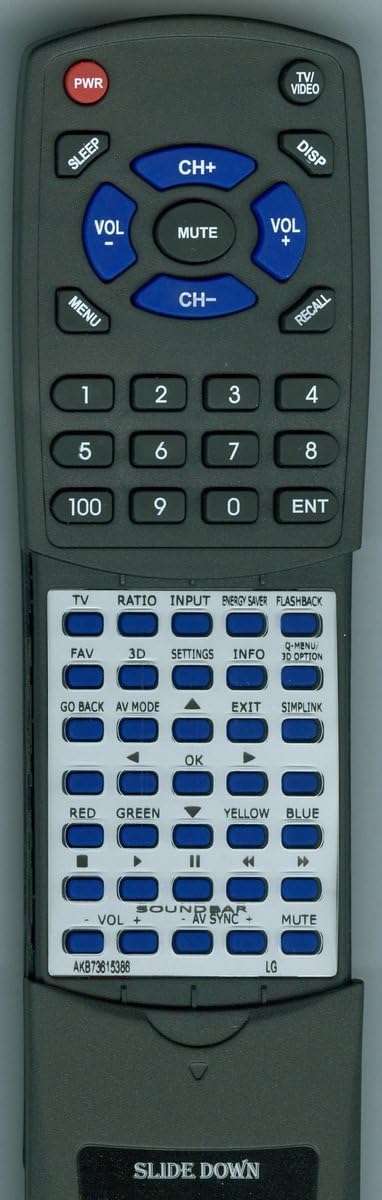 Replacement Remote Control for LG AGF76578735, 47LM4700, AKB73615386, 42LM3700