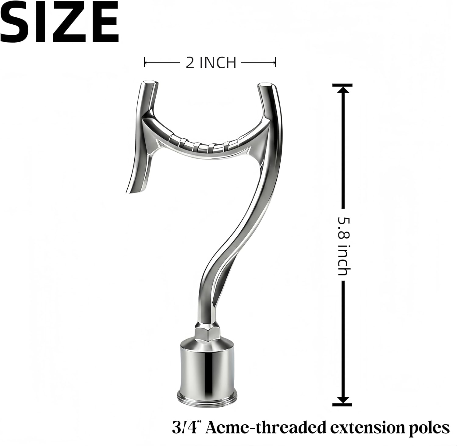 Extension Pole Hook Attachment Heavy-Duty Boat Hook