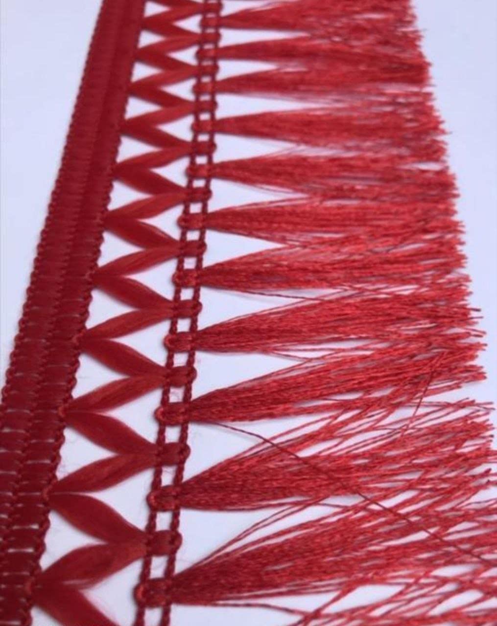 Ely-Fashion Fancy Jhallar Hanging Fringe Latkan Polyester Border Lace for Dresses, Sarees, Lehenga, Suits, Blouses, Dupatta, Chunri and Craft (9 Mtr) (Red) (B0CPSHZ3ZV) Amazon Price History, Amazon Price Tracker