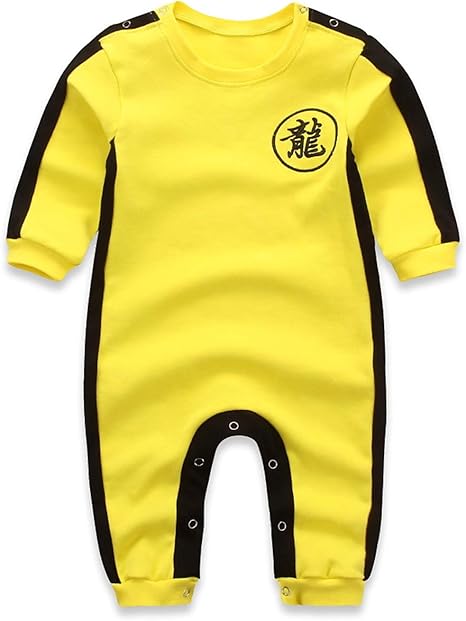 acsefire Baby,Clothing,Baby Boys 0-24m,Bodysuits & One-Pieces,Rompers Baby Boys Short Sleeve/Long Sleeve Jumpsuit Bruce Lee Kung Fu Yellow One-Piece Romper Baby Cotton Jumpsuit Romper