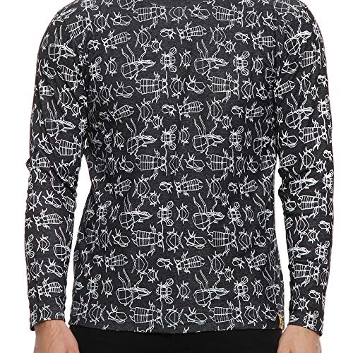 Image of CAHOOT Men's Blue and Mint Ombre Henley Neck Short Sleeve Regular Fit T Shirt for Regular Wear