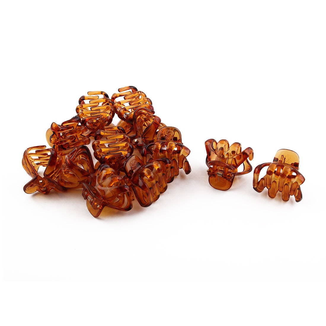 Ruilogod Girls Plastic Elasticity Spring Loaded Hairdressing Tool Hairpin Hair Claw 12pcs Brown (id: 19d 873 a7b 907 c91