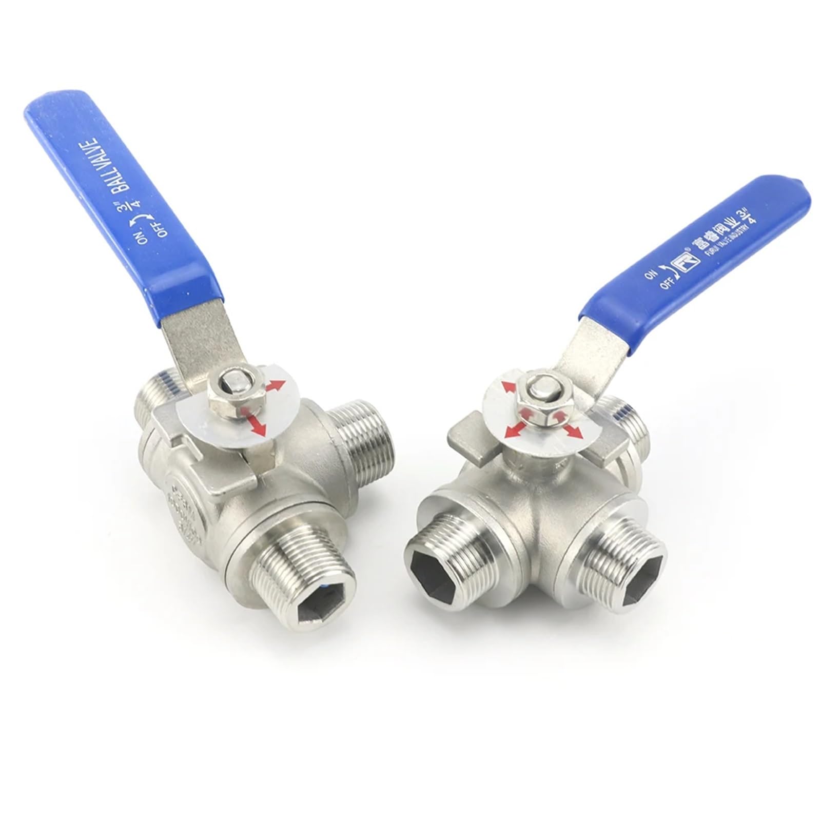 Vanne 3 voies T 1 pouce en inox 304 pour la distribution d'eau et de gaz