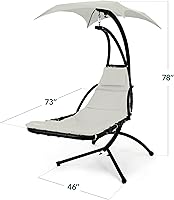 Vista 2 de Best Choice Products Tumbona curvada colgante iluminada por LED para patio trasero, patio, césped con 3 ajustes de luz, almohada resistente a