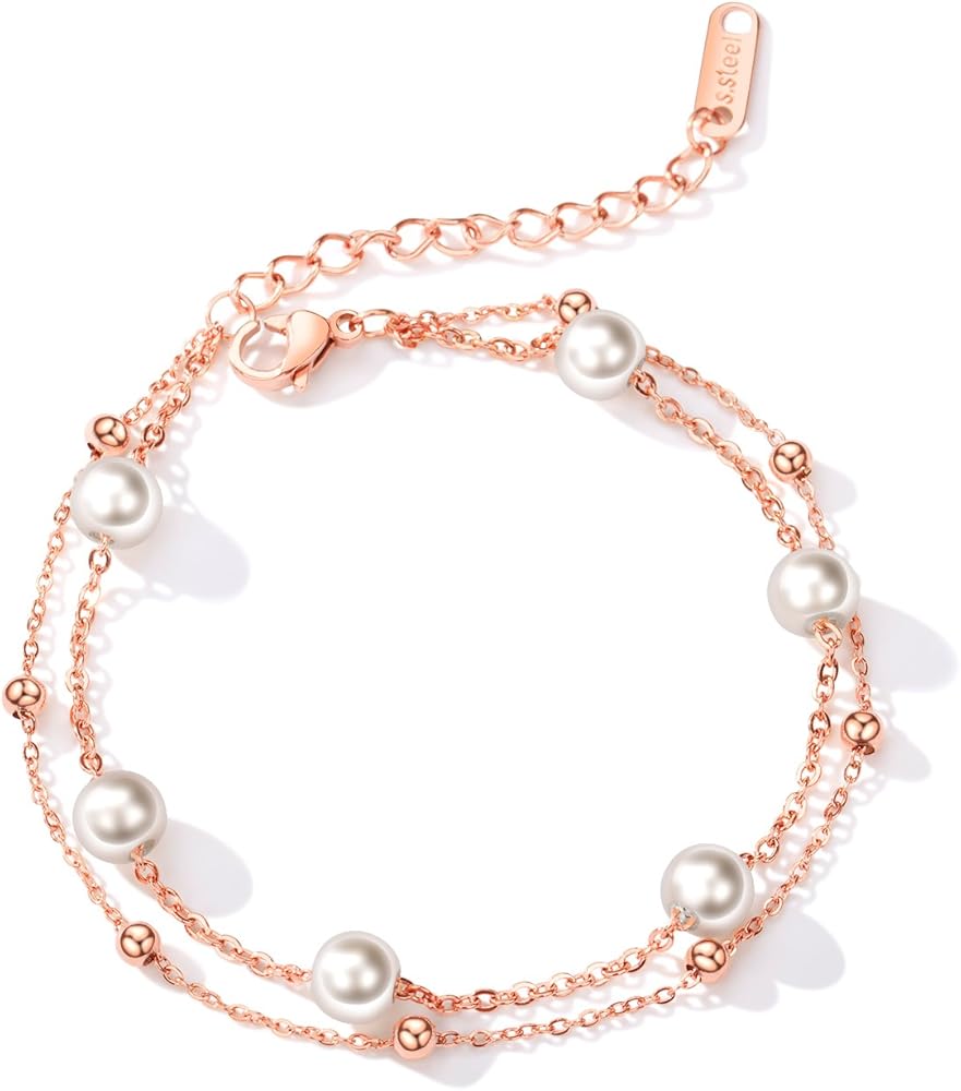 Amazon.co.jp: ブレスレット レディース ピンクゴールド 18k チタン