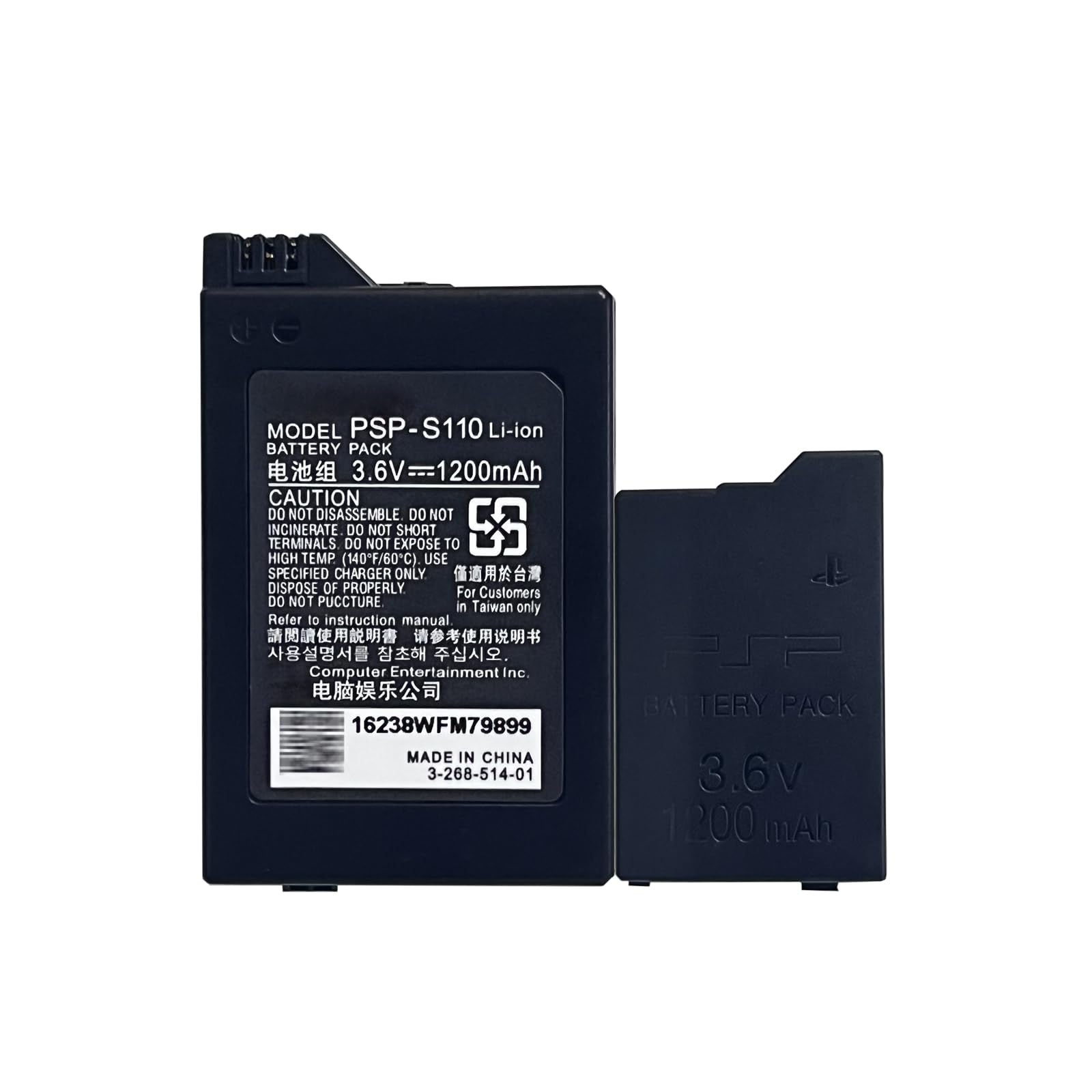Batería de repuesto PSP-S110 compatible con Sony PSP-2000, PSP-3000, Lite, Slim PSP-S110