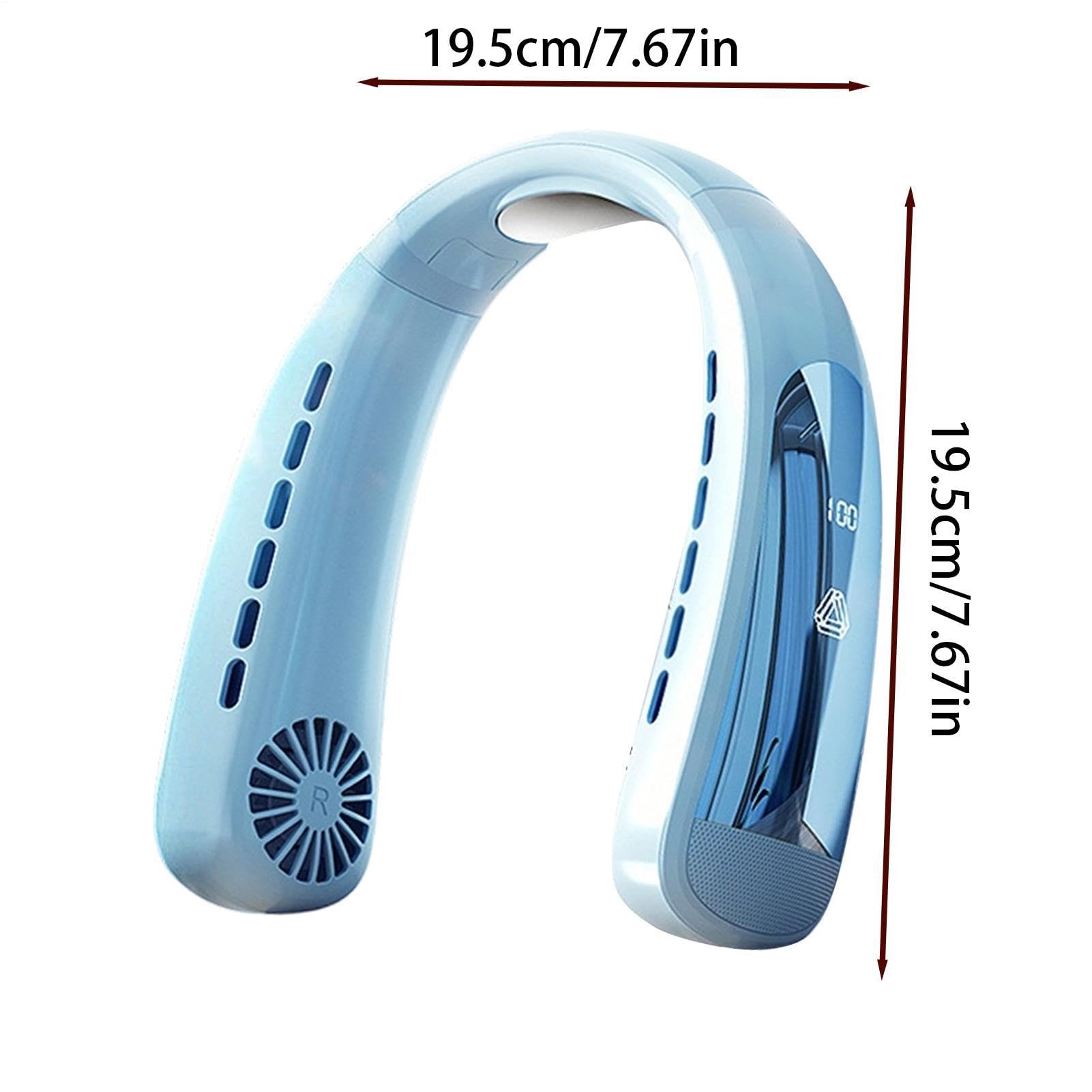 Ventilatore da collo portatile – ricaricabile 2400 mAh | Display Digitale | LED 7 Colori, 5 Velocità, Silenzioso, Senza Pale, Per Estate, Viaggi, Campeggio, Ufficio, Rinfrescante