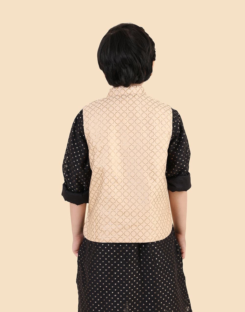 Fabindia Giacca stampata in misto viscosa beige
