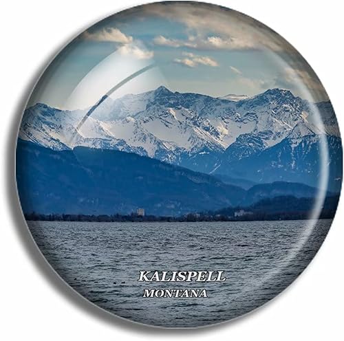 Kalispell Montana USA - Imanes de cristal para nevera con diseño de recuerdo de viaje para regalo, decoración del hogar, oficina, pizarra blanca