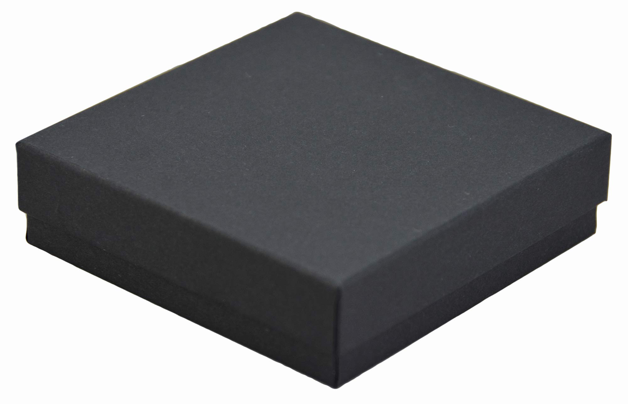 JPB - Joyero relleno de algodón negro mate #33 (caja de 100) 3 1/2 x 3 1/2 x 1 pulgadas
