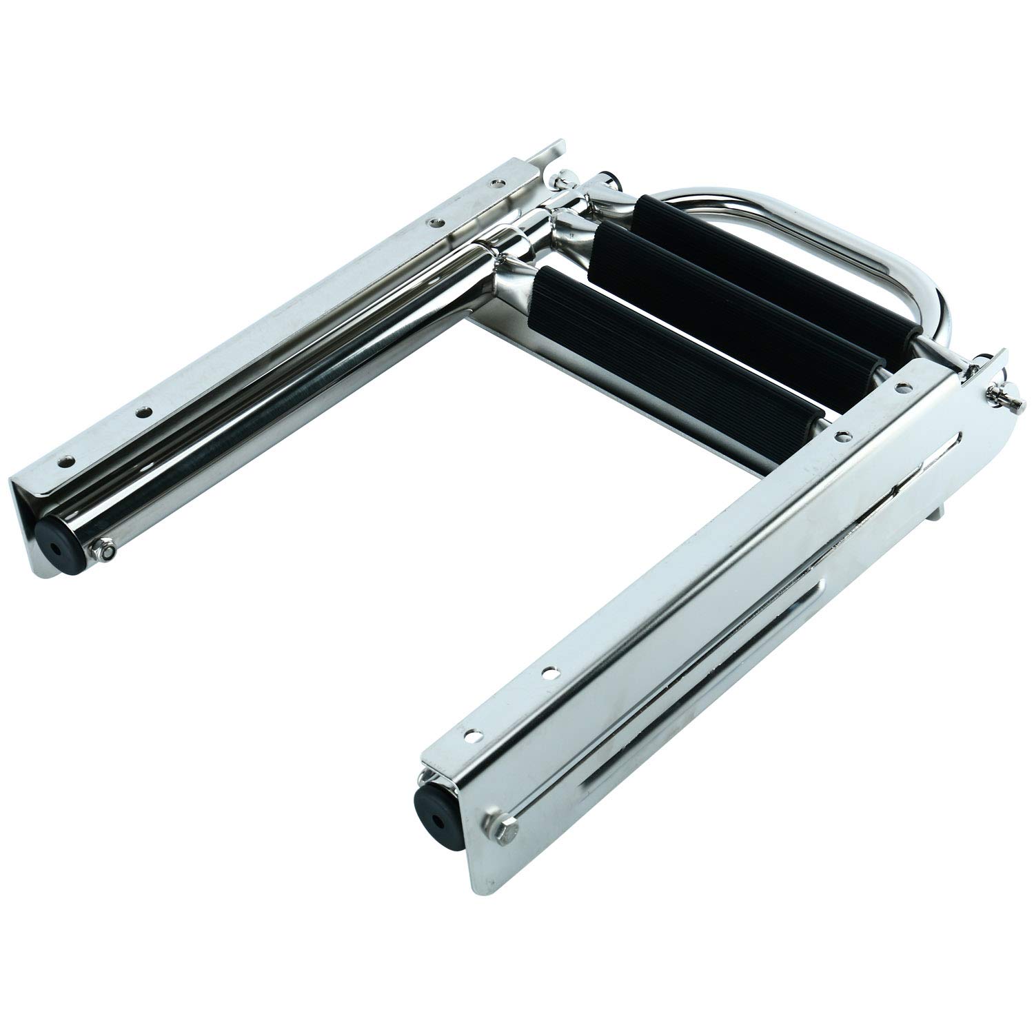 DasMarine 3 Step Ladder Under Platform Sliding Ladder Stainless Steel