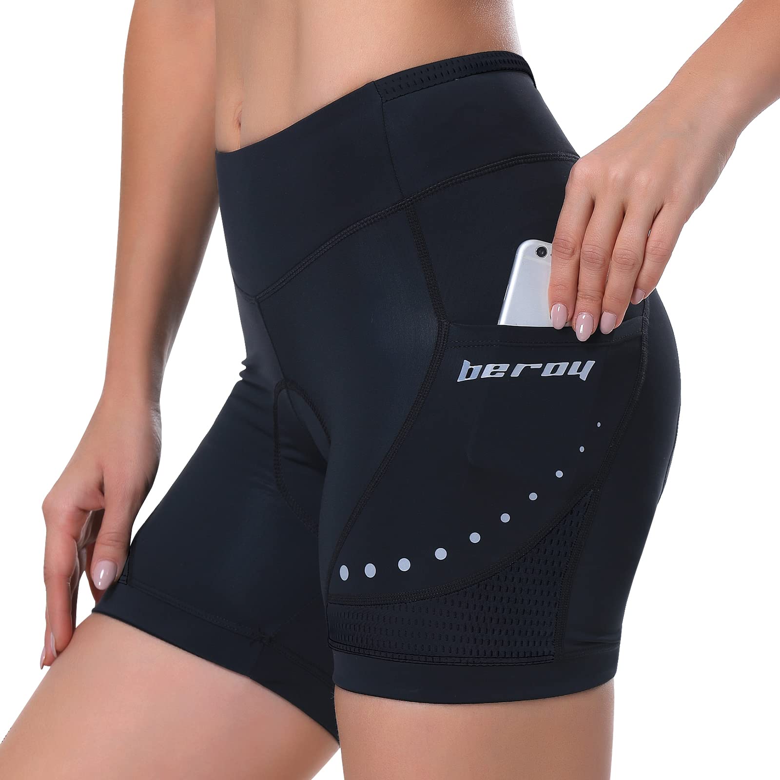 Bike Shorts Women 3D Gel Padded with Pocket Indoor-Outdoor Cycling Spinning - Shorts