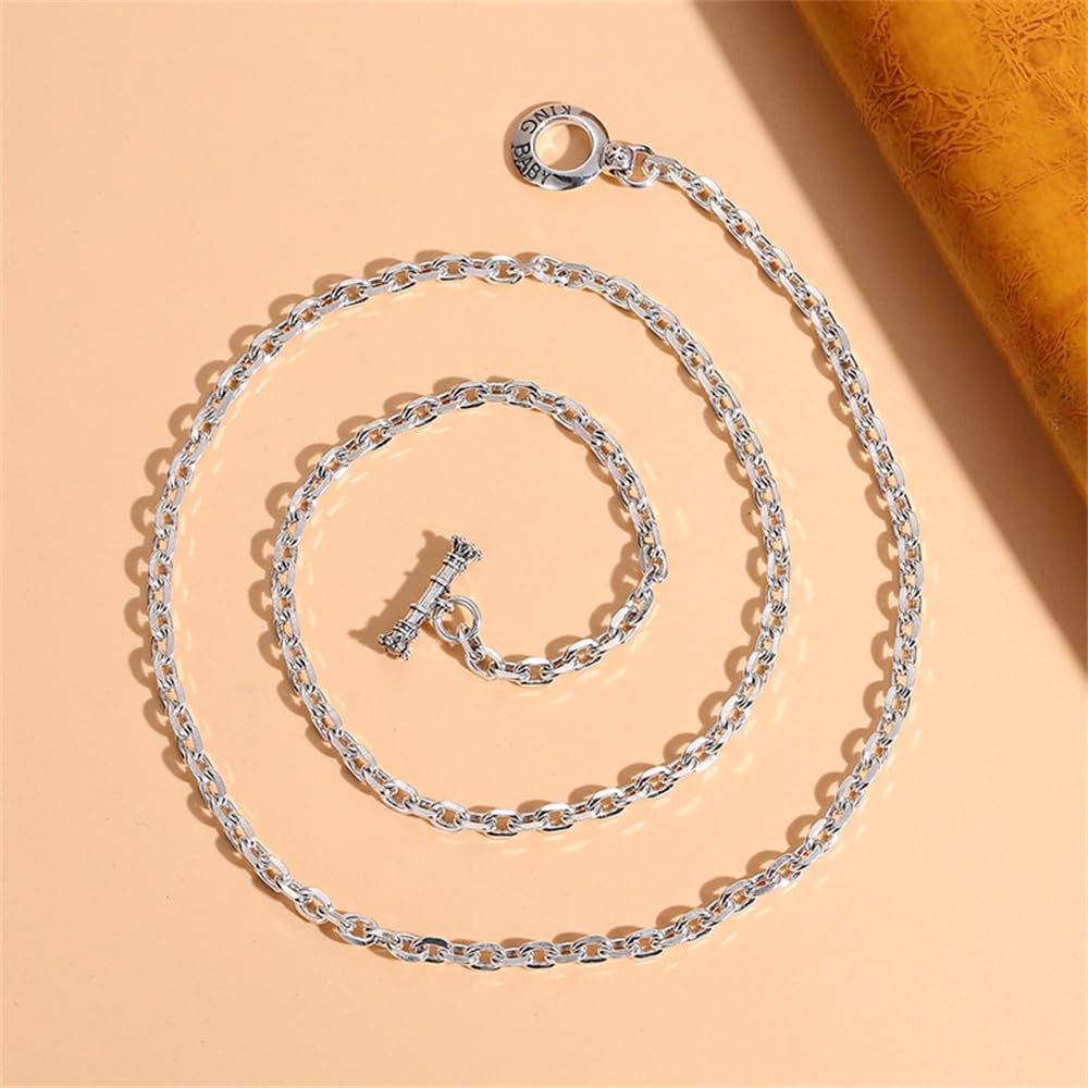 MęSki I Damski Naszyjnik Z łAńCuszkiem S925 Sterling Silver 4mm, Gotycki Naszyjnik Vintage