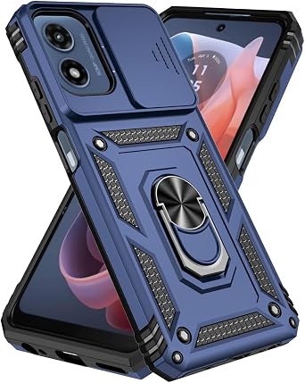for Pinwheel Slim 6 Phone Case, Military Grade [Impact Resistant][Defender][Metal Ring Grip][Magnetic Car Mount] Kickstand Protective Shockproof Case for Pinwheel Slim 6 Blue