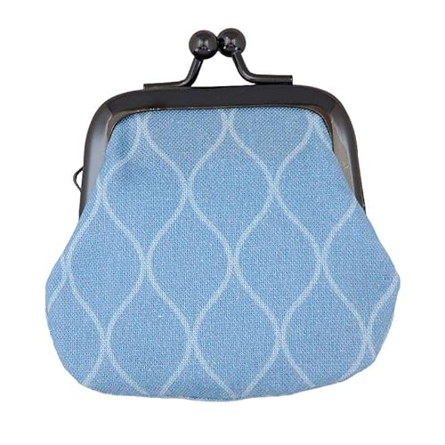 HollyHock お賽銭用がま口/立涌(水色)