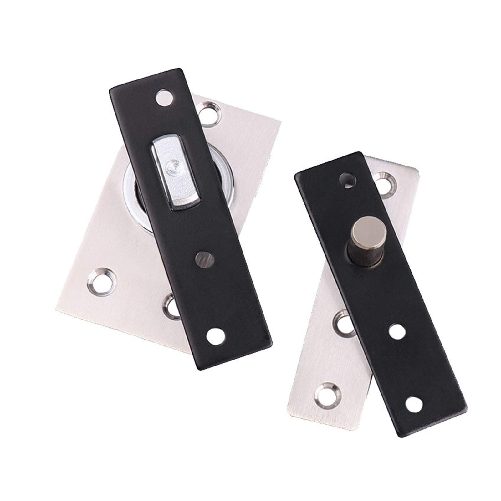Wood Door Shaft Hinge Invisible Hinges,DIY Rotate 360-degree Rotating Shaft Wooden Door Upper and Lower Hinge(B)