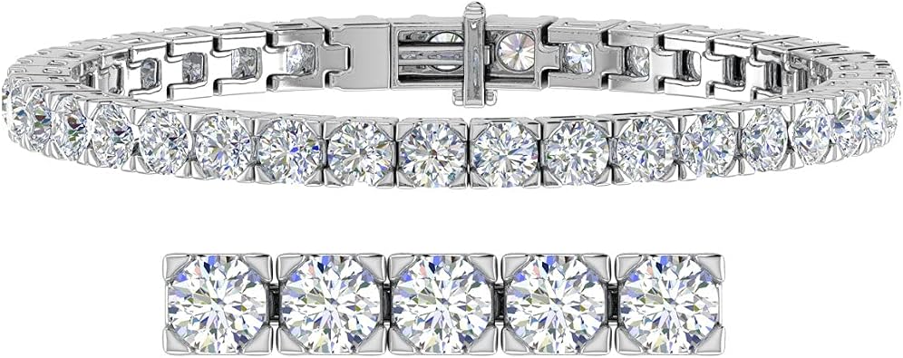 8 to 12 Carat Natural Diamond Tennis Bracelet for Women in 14K Gold 7 Inch - IGI Certified