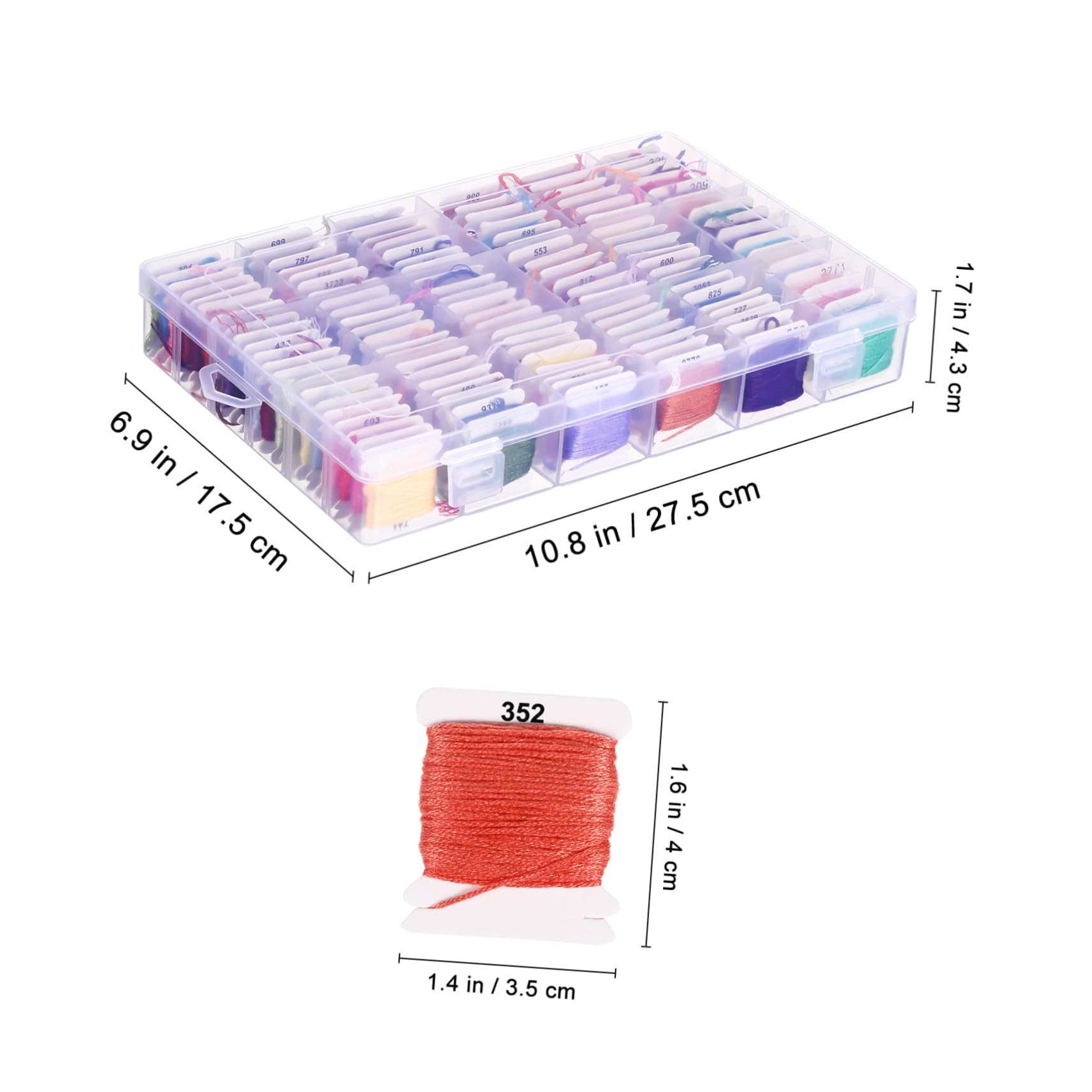 NOLITOY Stickgarn 120 Knäuel Poly Cotton für Kreuzstich und Armbänder | Bunt Sortiert, im Karton Verpackt, Geeignet für Bastelprojekte mit 120 Strängen
