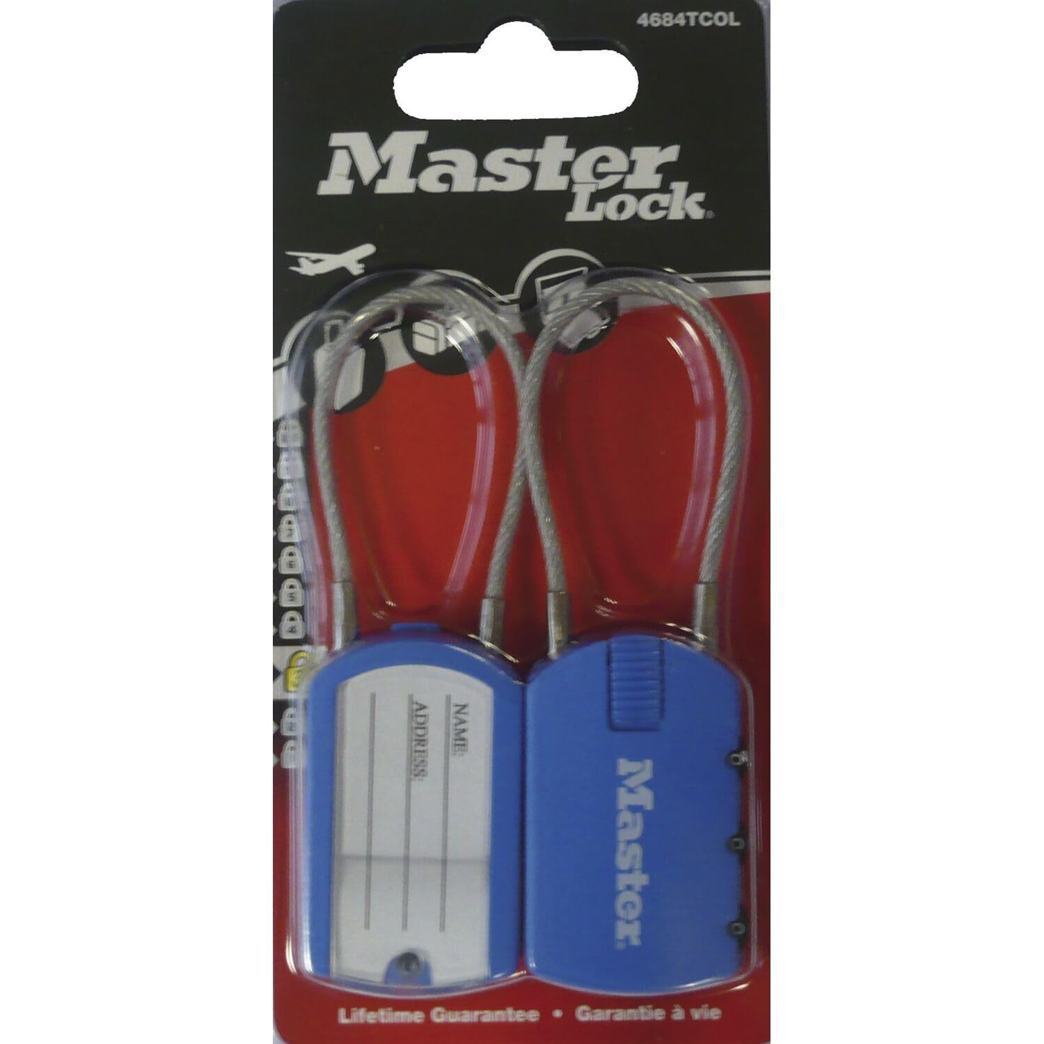 Cadenas MasterLock, 3 Chiffres, câble Acier 15cm
