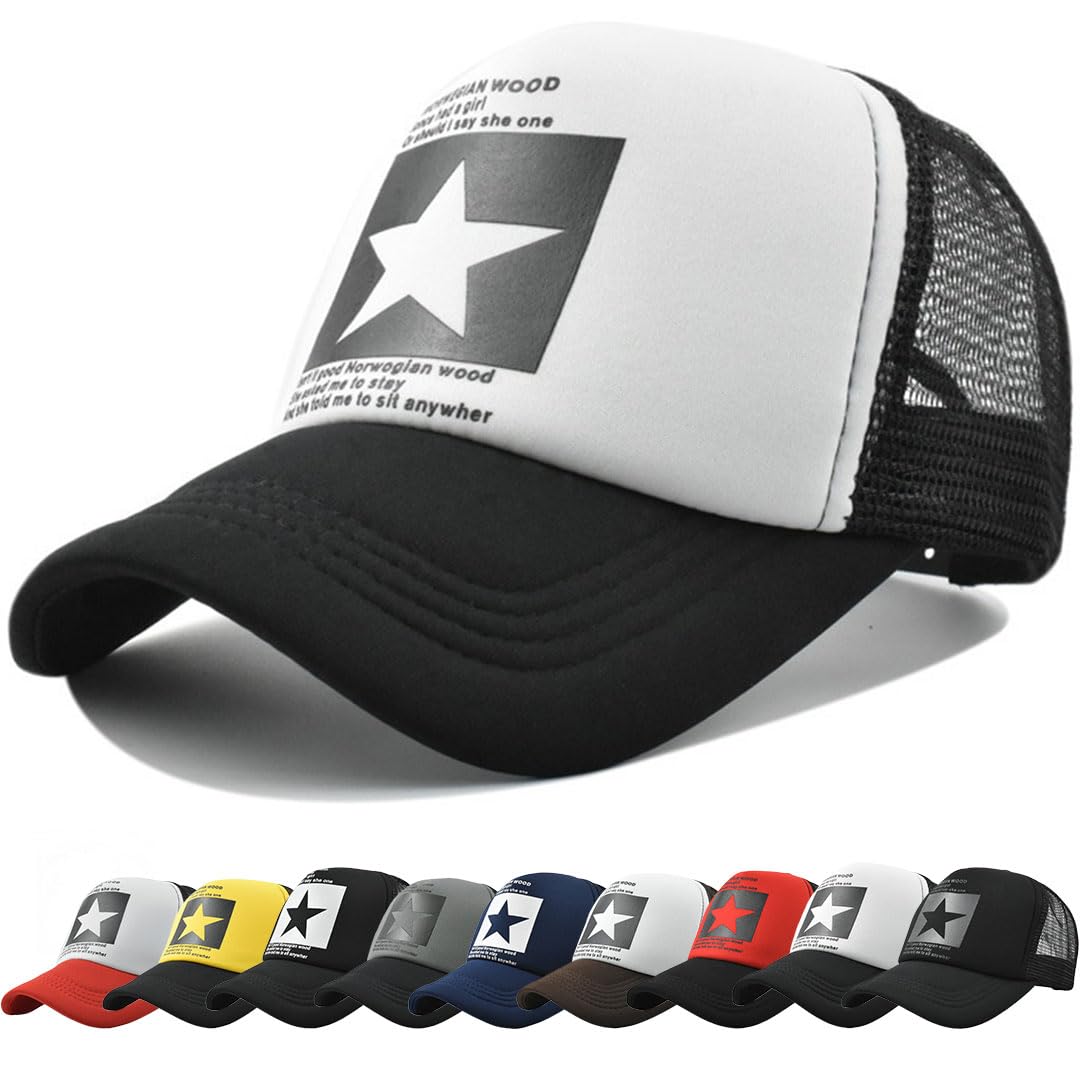 Gorras de Hombre Beisbol Pentagrama de Malla Respirable Gorra el Sol Moda Bordado Gorra Running Cierre de Hebilla Malla Ajustable Sombrero Verano Gorra Beisbol — view 14
