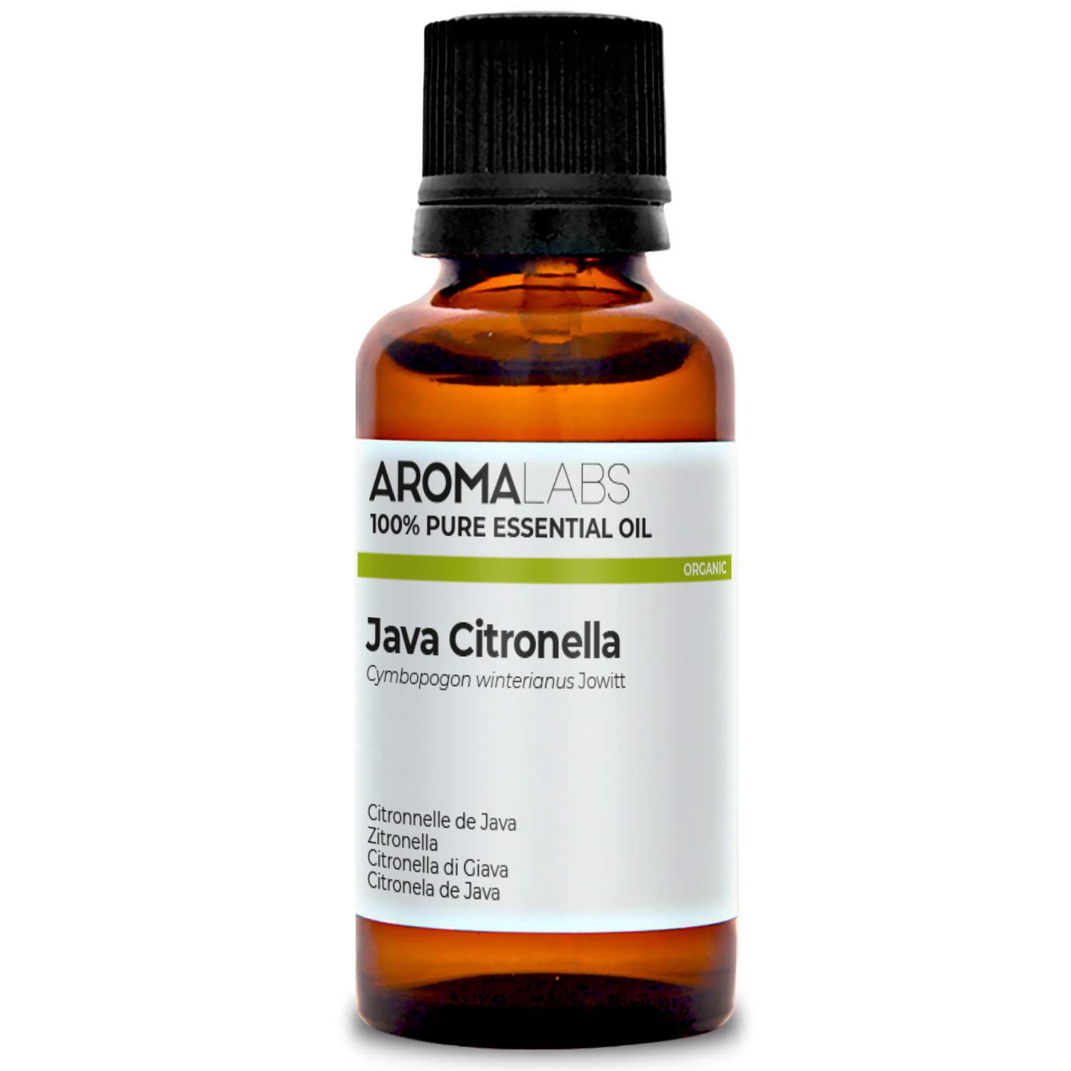 BIO - Java CITRONELLA Essential Oil - 30mL - 100% Pure, Natural, Chemotyped and AB Certified - AROMA LABS (French Brand)EU Organic