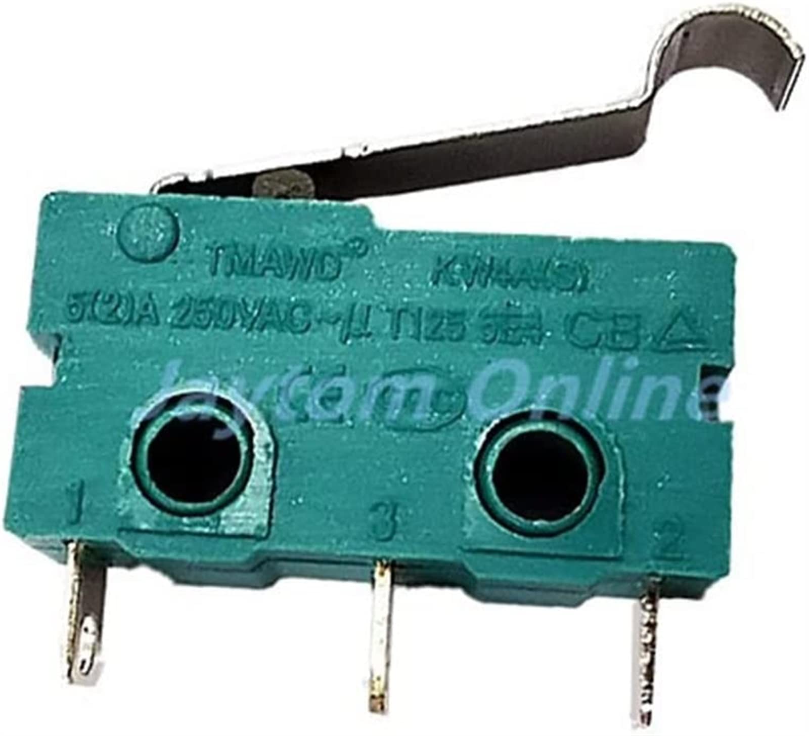Piezas de recambio Microinterruptores, 5 uds., microinterruptor, brazo de palanca de rodillo, SPDT, acción a presión, 5A, 250V, KW4A, NC-NO-C con polea, interruptor de límite de carrera de 3 pines y 2