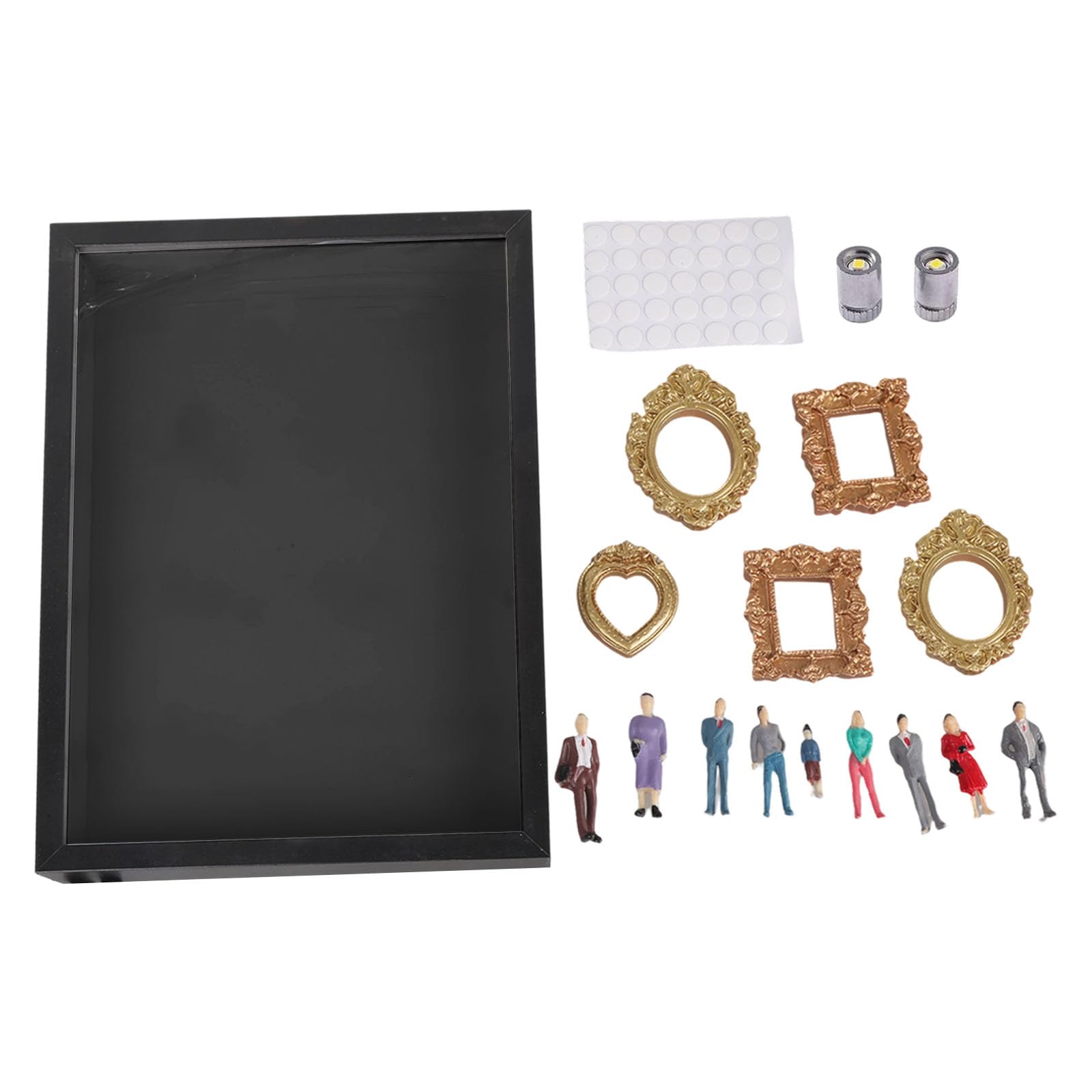 our fave Family Memory Frame Set Miniature Museums with Lights and Tiny Accessories Creative Photo Box Miniature Display Case with Optional Lighting & Figurines for Memories