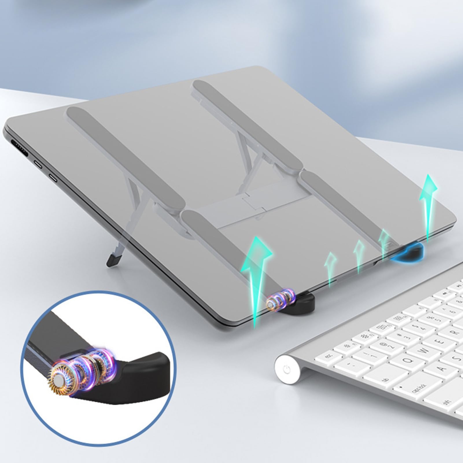 Supporto per portatile con base di accoppiamento, base in alluminio, con | Supporto portatile per ufficio, casa e viaggi, con computer portatile