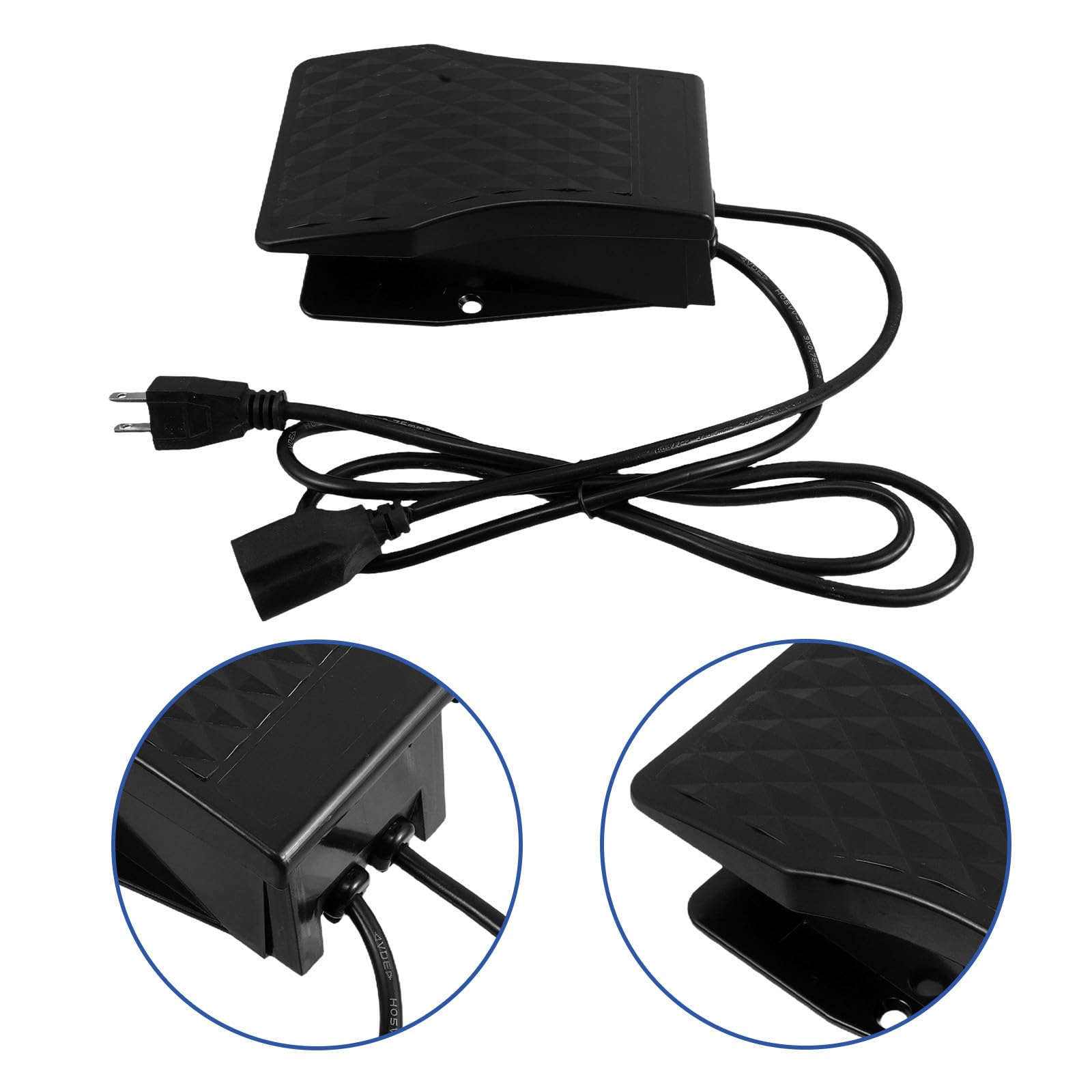 Alipis Pédale de Commande Matériau Plastique Noir Contrôle de Vitesse Infini pour Outil de Meulage Suspendu Électrique Accessoire pour Usage Domestique 220v