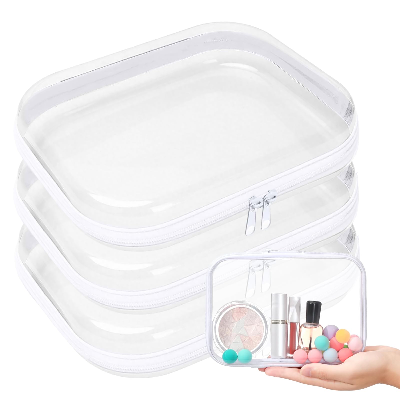 Trousse rigide à cosmétiques transparente idéale pour vos voyages et loisirs