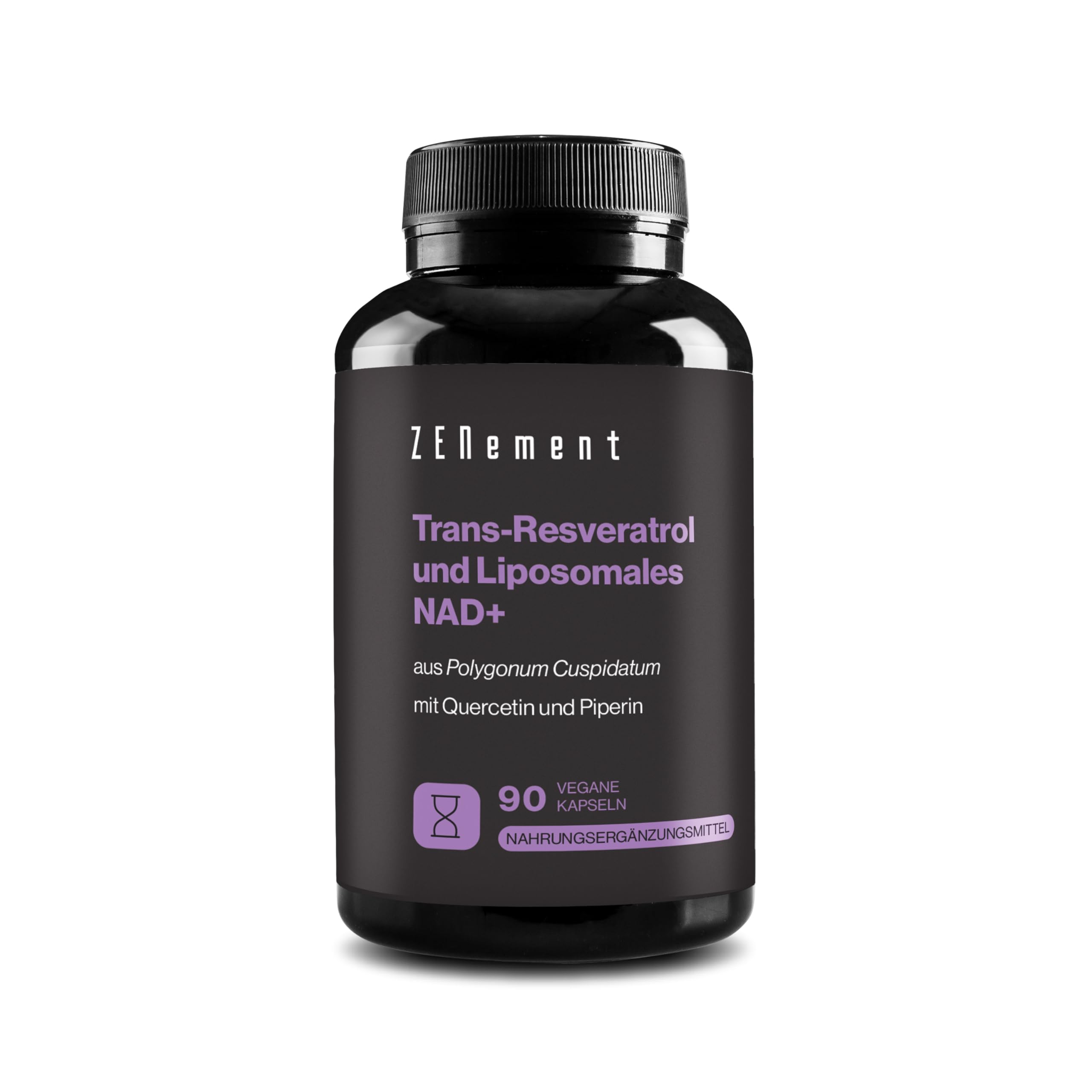 Trans-Resveratrol & NAD+ Liposomal, mit Quercetin und Piperin, 580 mg pro Kapsel, 90 Kapseln – Anti-Aging und Sirtuin-Aktivator – Zenement