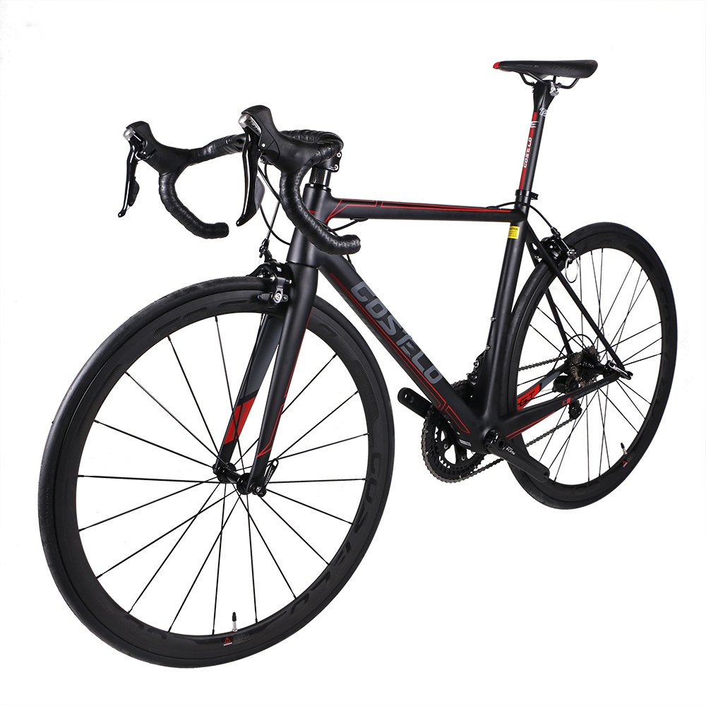 Costelo bici da corsa da uomo, in fibra di carbonio Speed Road Bends la rottura velocità del vento professionale Road bike, Silver