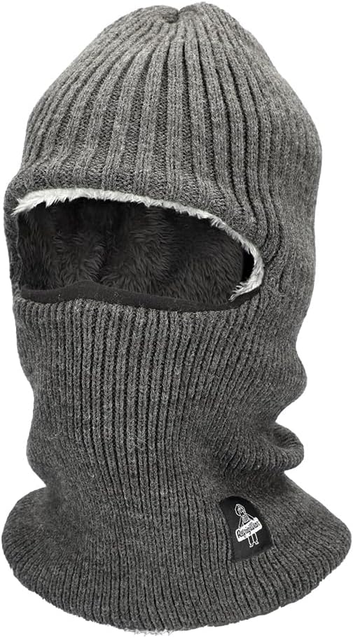RefrigiWear Sherpa-Lined Balaclava - Warm Face Mask for Extreme Cold Weather Protection Orange/Lime