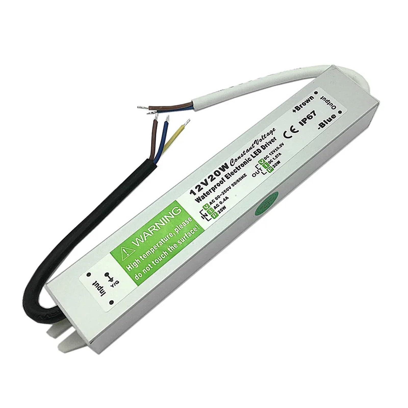 Driver LED impermeabile IP67 Ac dc 12V/24V 10W 15W 20W 25W 30W 36W 45W 50W 60W 80W 100W 120W 150W Alimentatore(DC 12V,45W)