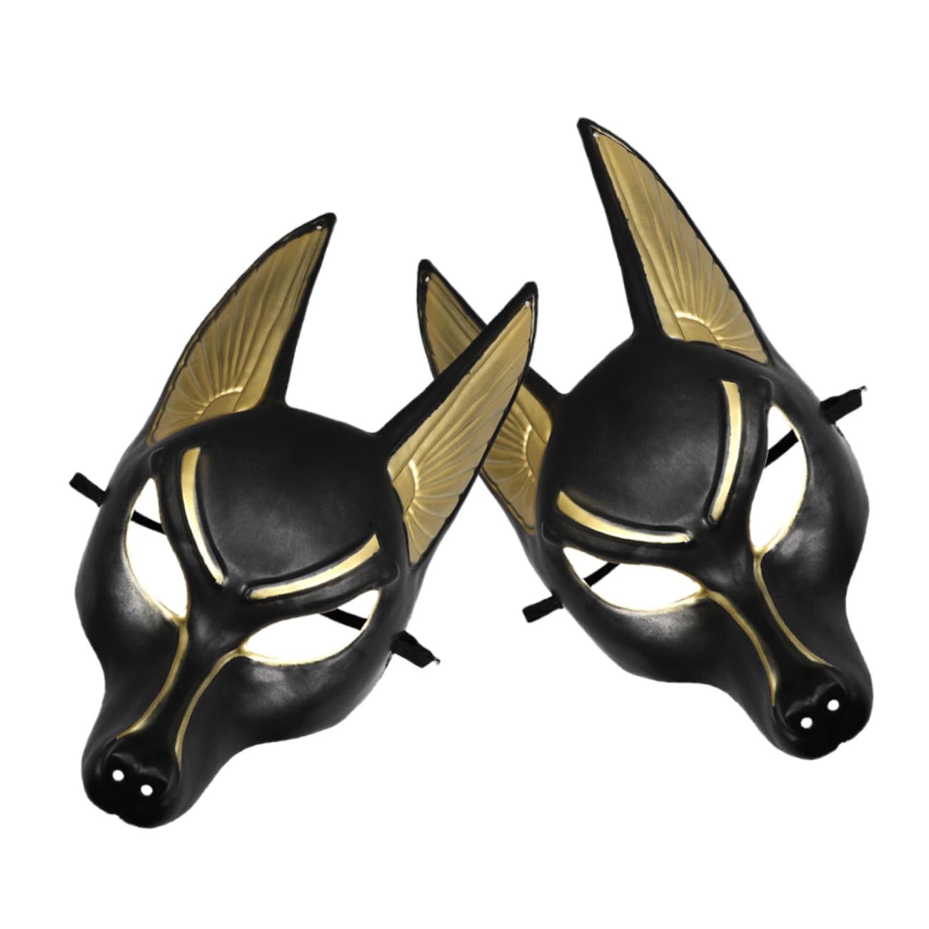 Alipis Anubis Mask Halloween 3D Egyptian Mask Wolf Masquerade Cosplay Prop Animal Prop Animal Masquerade Egyptian Cosplay Costume Accessory Support Black Plastic