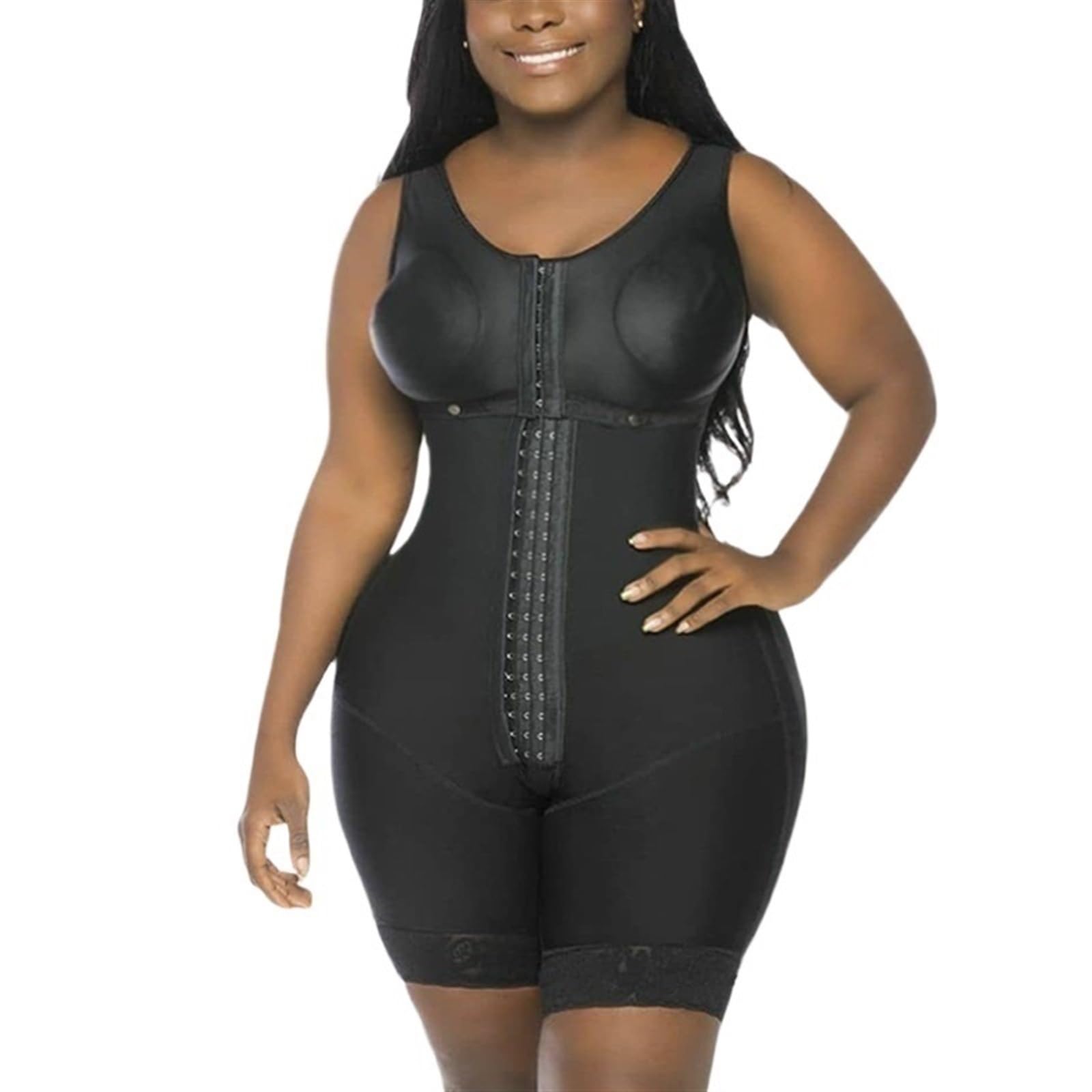 Kiryu Women's Black Shapewear For Tummy Control Bbl Stage 2 Fajas Colombians Full Body Shaper Bodysuit Waist Trainer Body Suit, XX-Large