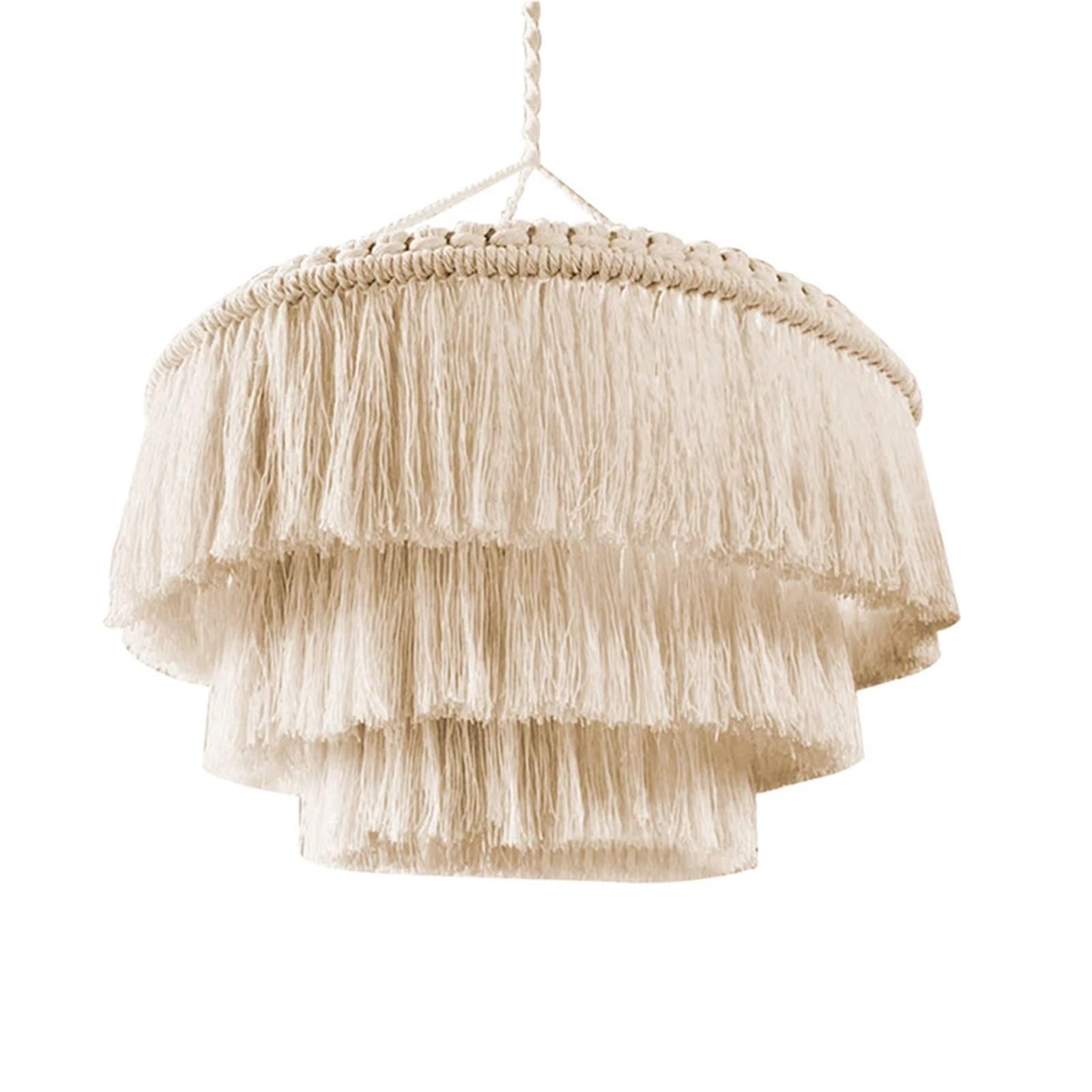 Light Shade Woven Tapestry Lampshade Hanging Lamp Cover Ceiling Pendant Light Household Bedroom Chandeliers Decor(Color03)