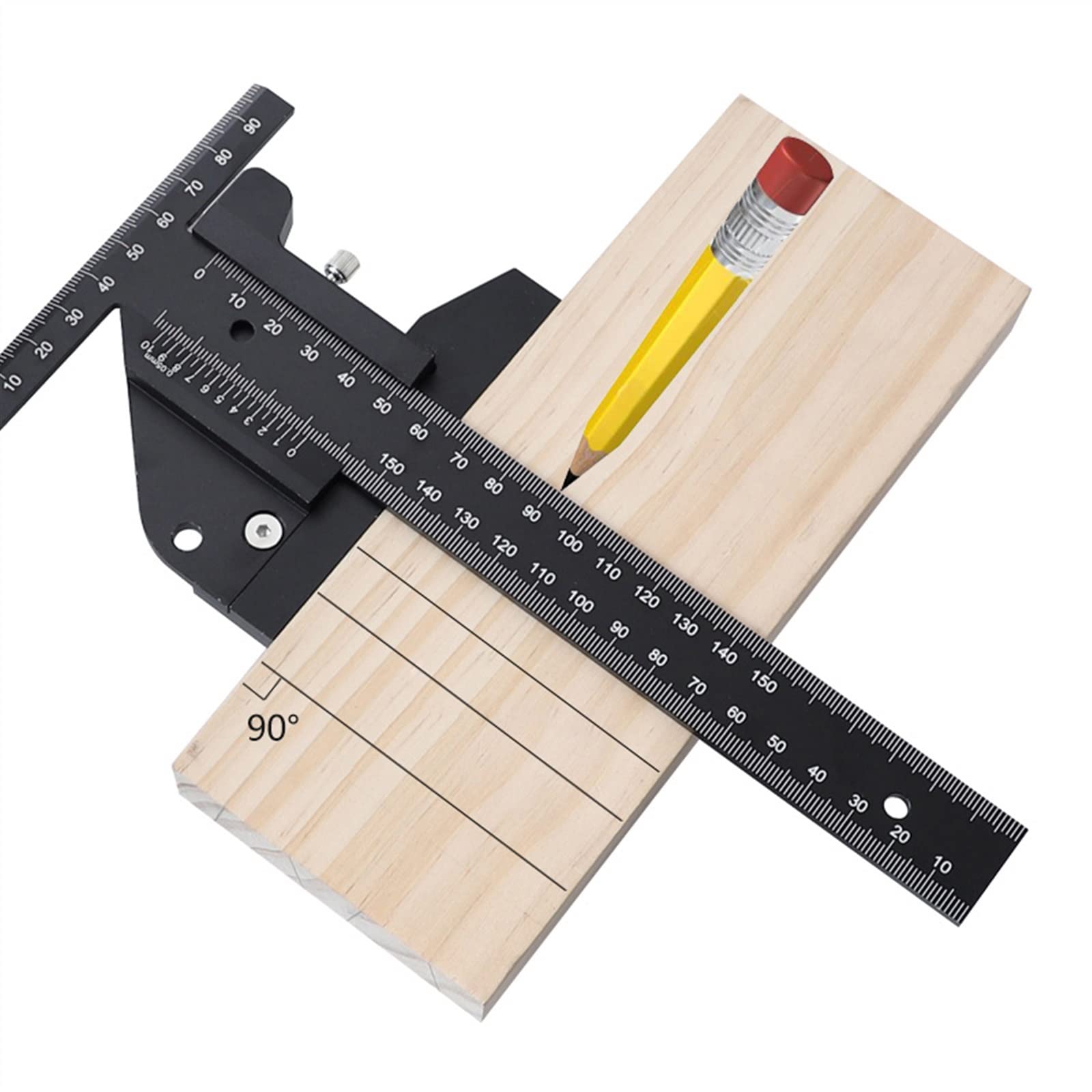 Cyfrowe Narzędzia Pomiarowe 0-150/300mm linijka do drewna typu T Scribe Metric wielofunkcyjny suwmiarka ze stopu aluminium pomiaru linii(0-300mm)