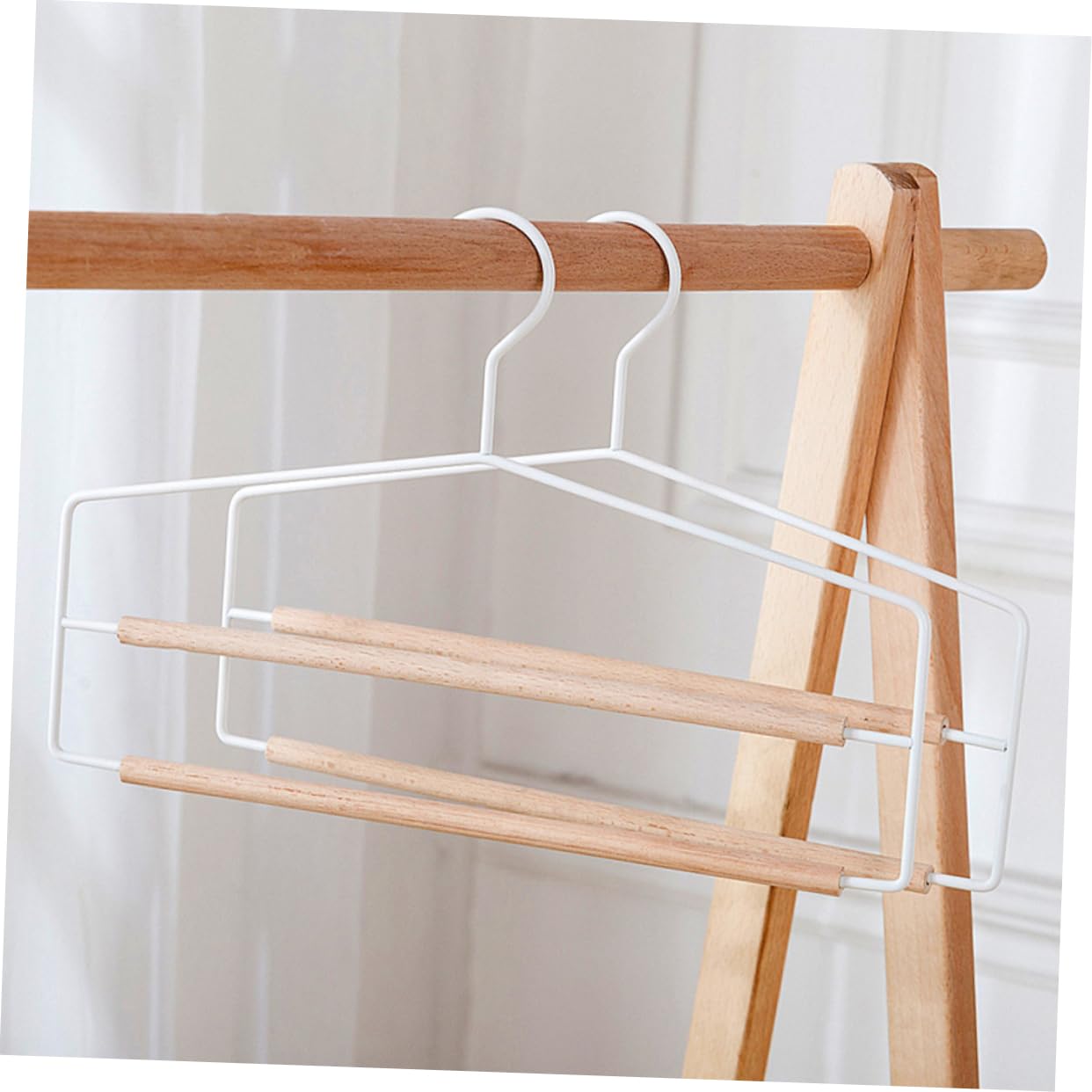 OUNONA Multi Pants Hanger Space Saving Closet Organizer for Scarves Ties and Jeans Non Slip Design for Efficient Storage for Wardrobes and Spaces