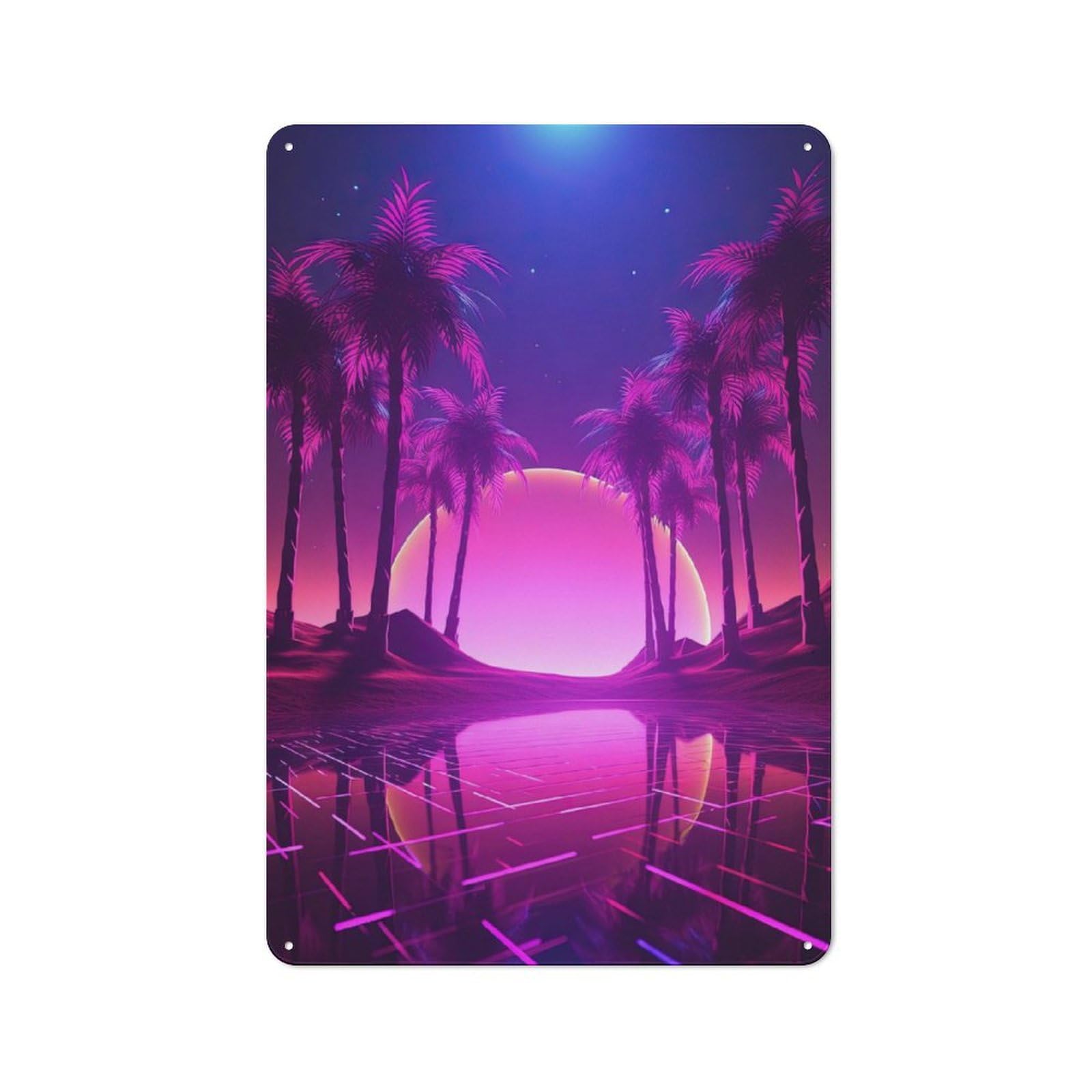 Junmoney Synthwave Euphoria Vintage Tin Sign 30X20cm With For Garage Wall, Suited To People Furnishing A Garage