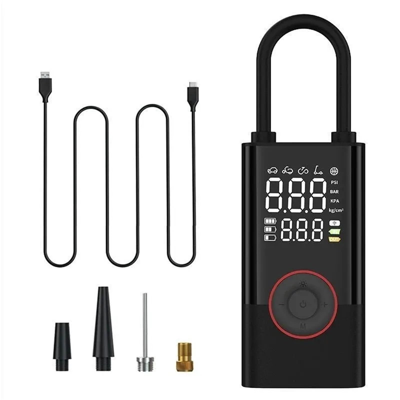 Inflador Ruedas Coche Inflador de neumáticos con bomba de aire de 150PSI, compresor de aire portátil con manómetro Digital para coche, bicicleta, motocicleta y bola Compresores de aire portátiles
