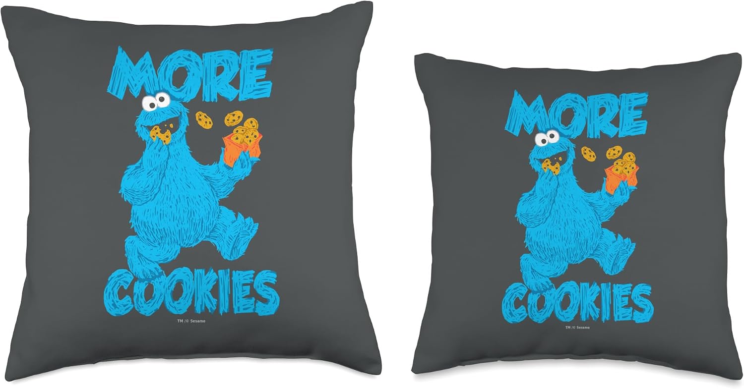 Sesame Street Cookie Monster More Cookies Throw Pillow