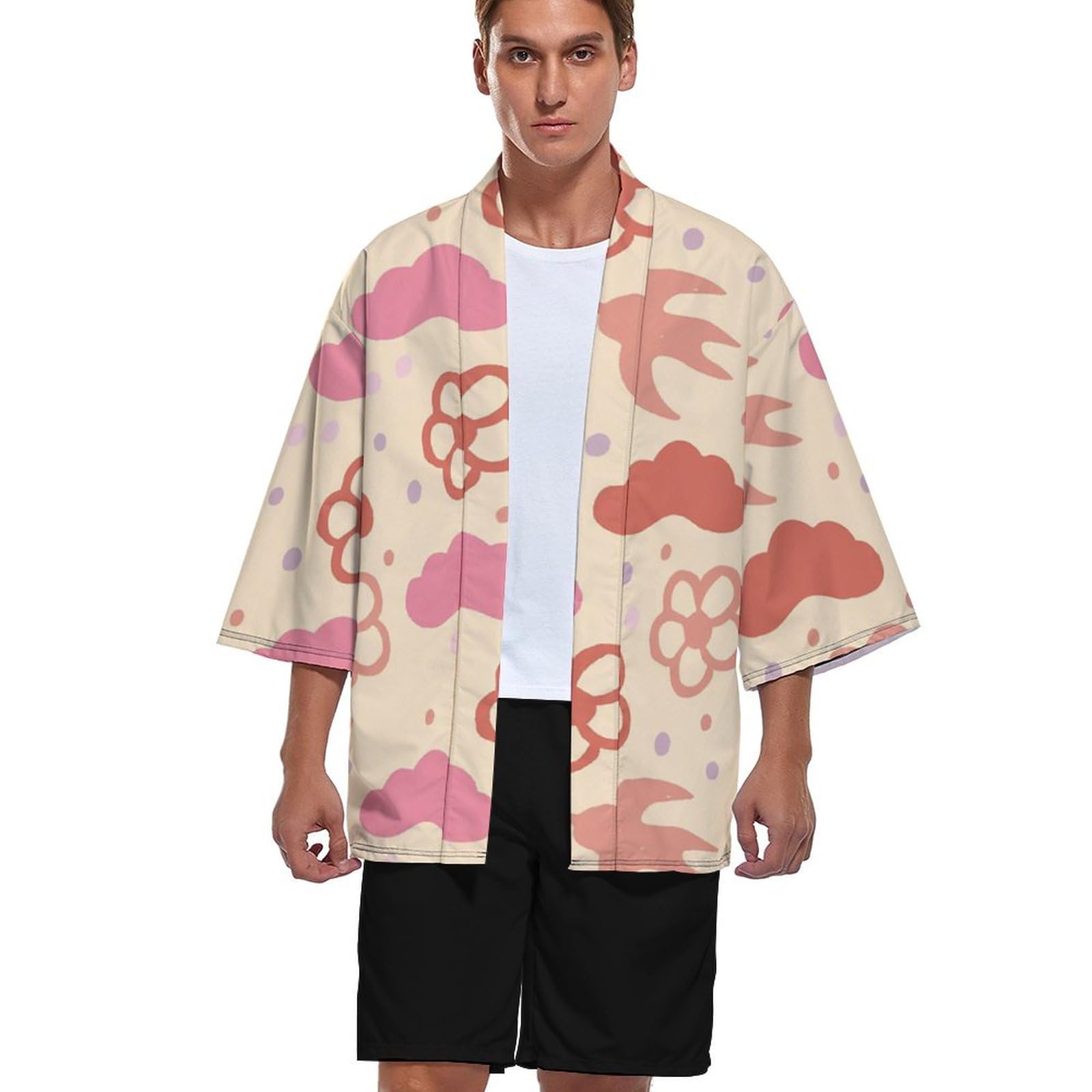 Amazon.co.jp: 夏服 花柄 和風 和柄 伝統柄 雲柄 着物カーディガン