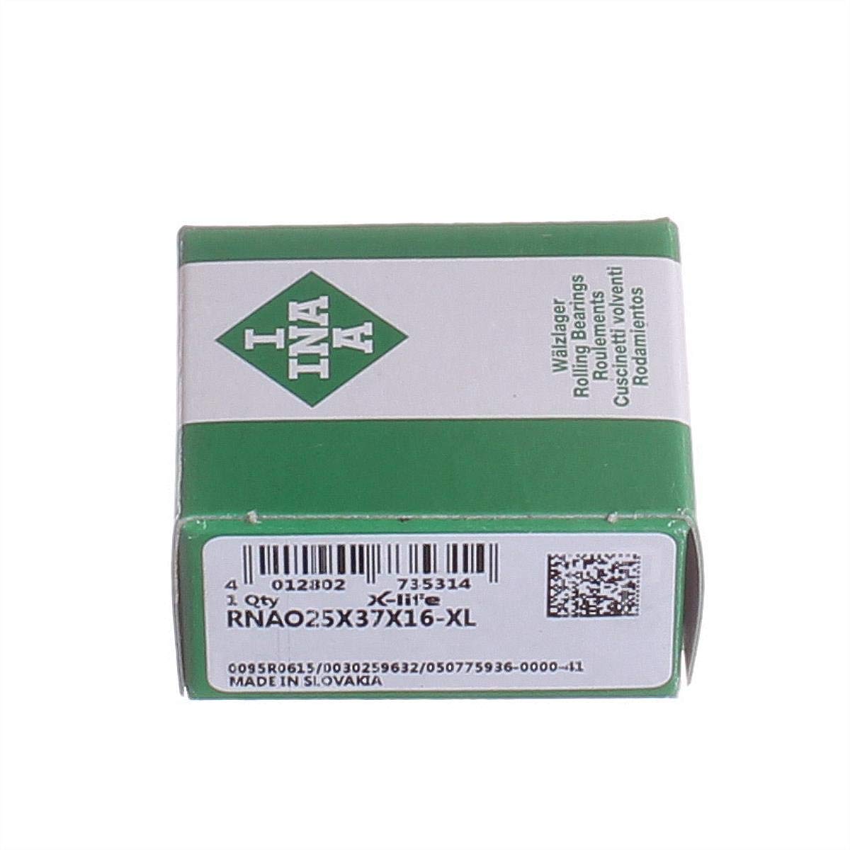 RNAO25X37X16-XL INA Conjunto jaula y agujas cojinete 25,00x37,00x16,00mm