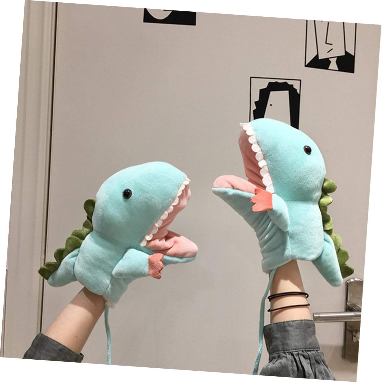 GALPADA 3 Pares guantes de felpa peluche guantes a prueba de viento juego de niños guantes impermeables para niños manopla de invierno guantes de invierno de dibujos animados Sky-blue